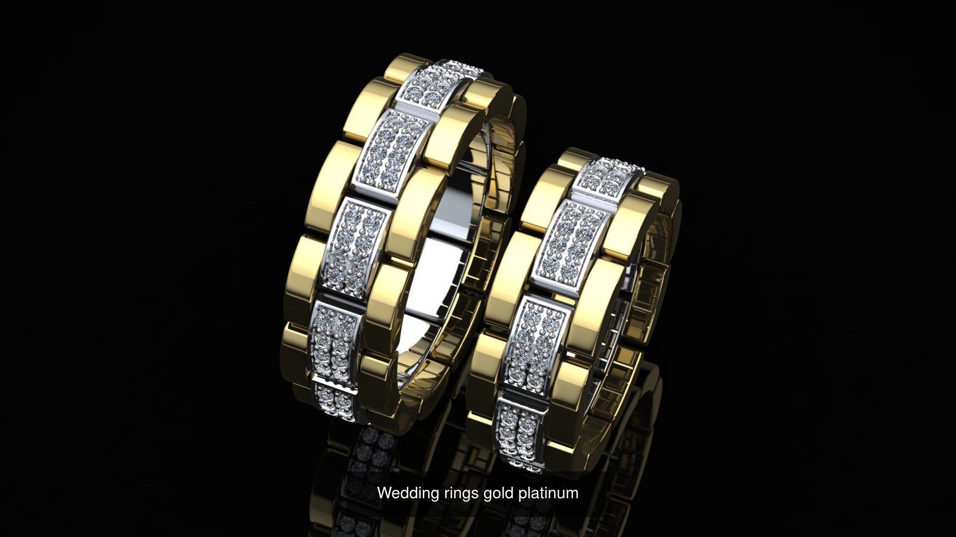 Wedding rings 3D Model Collection_1