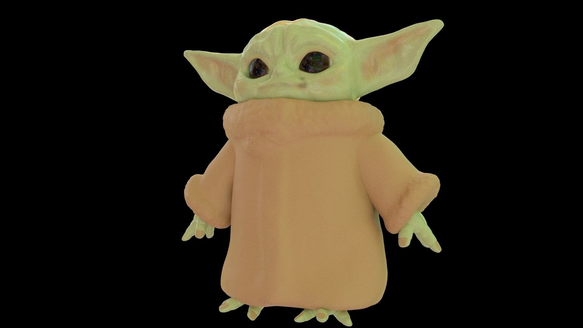 Grogu Baby yoda Low-poly 3D model_1