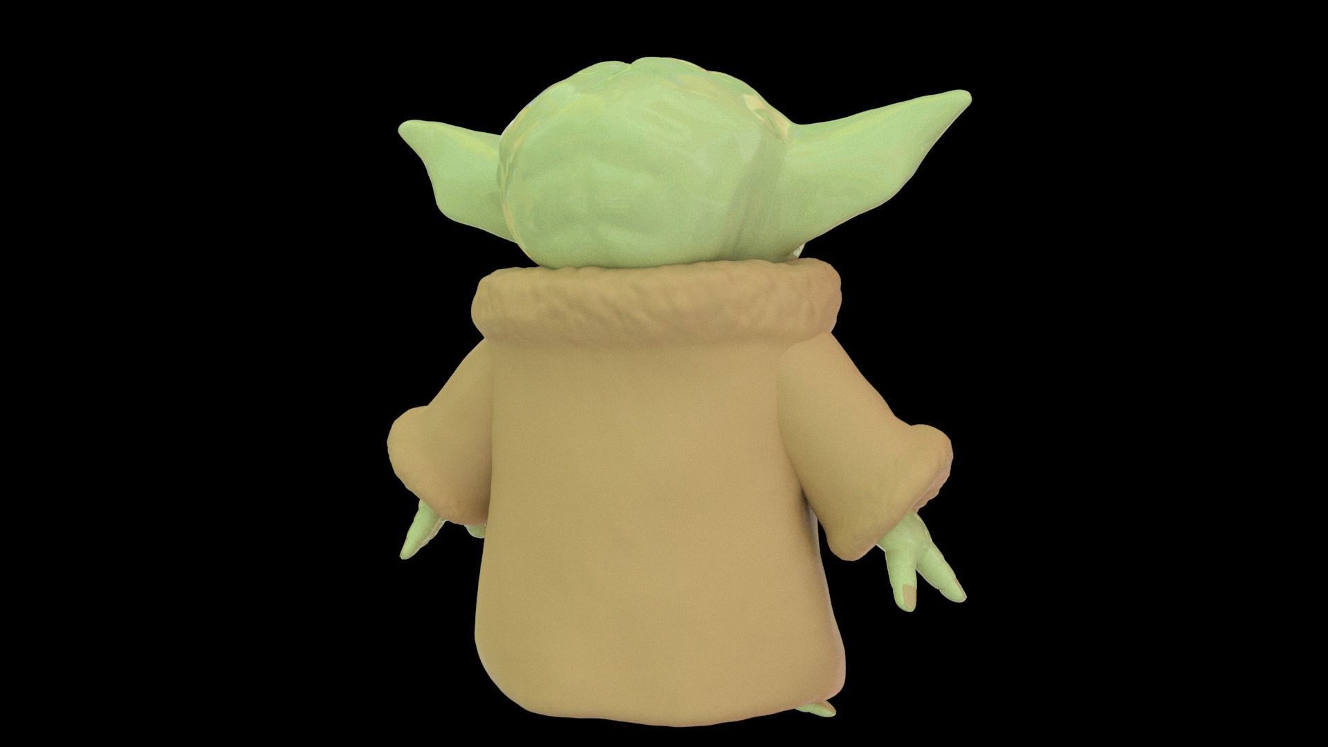 Grogu Baby yoda Low-poly 3D model_8