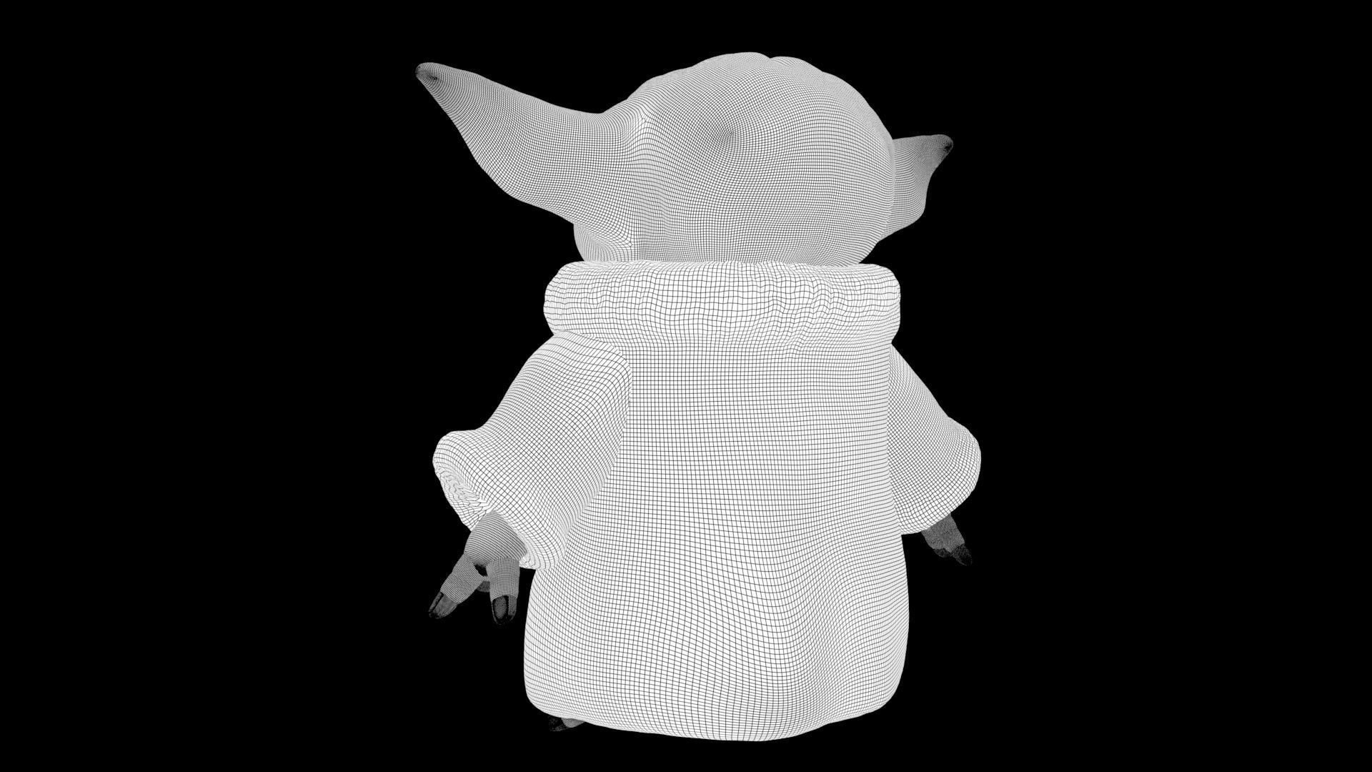 Grogu Baby yoda Low-poly 3D model_38