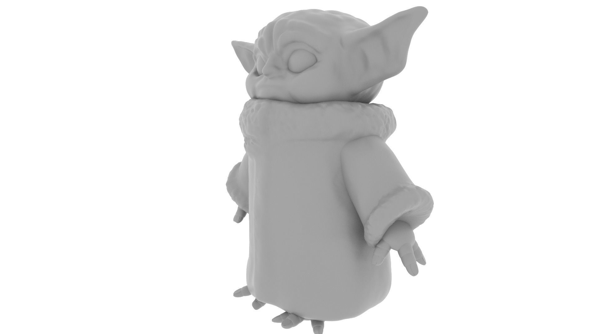 Grogu Baby yoda Low-poly 3D model_19