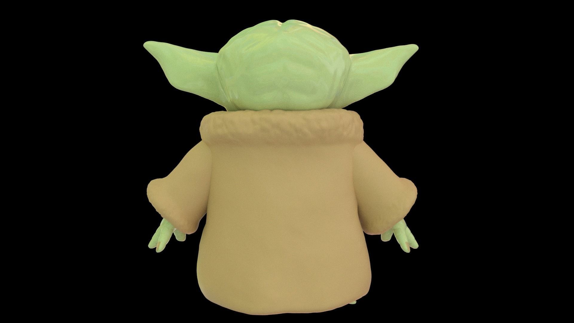 Grogu Baby yoda Low-poly 3D model_7