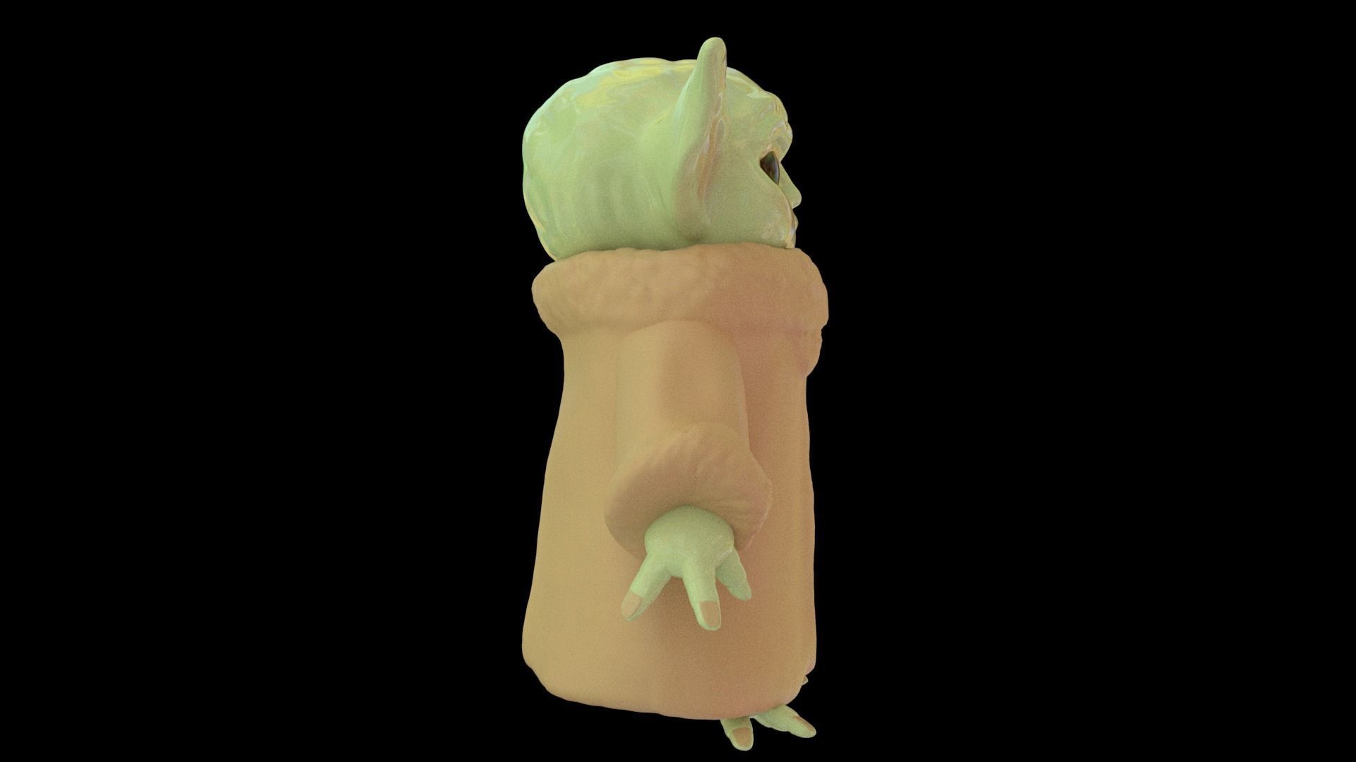 Grogu Baby yoda Low-poly 3D model_10