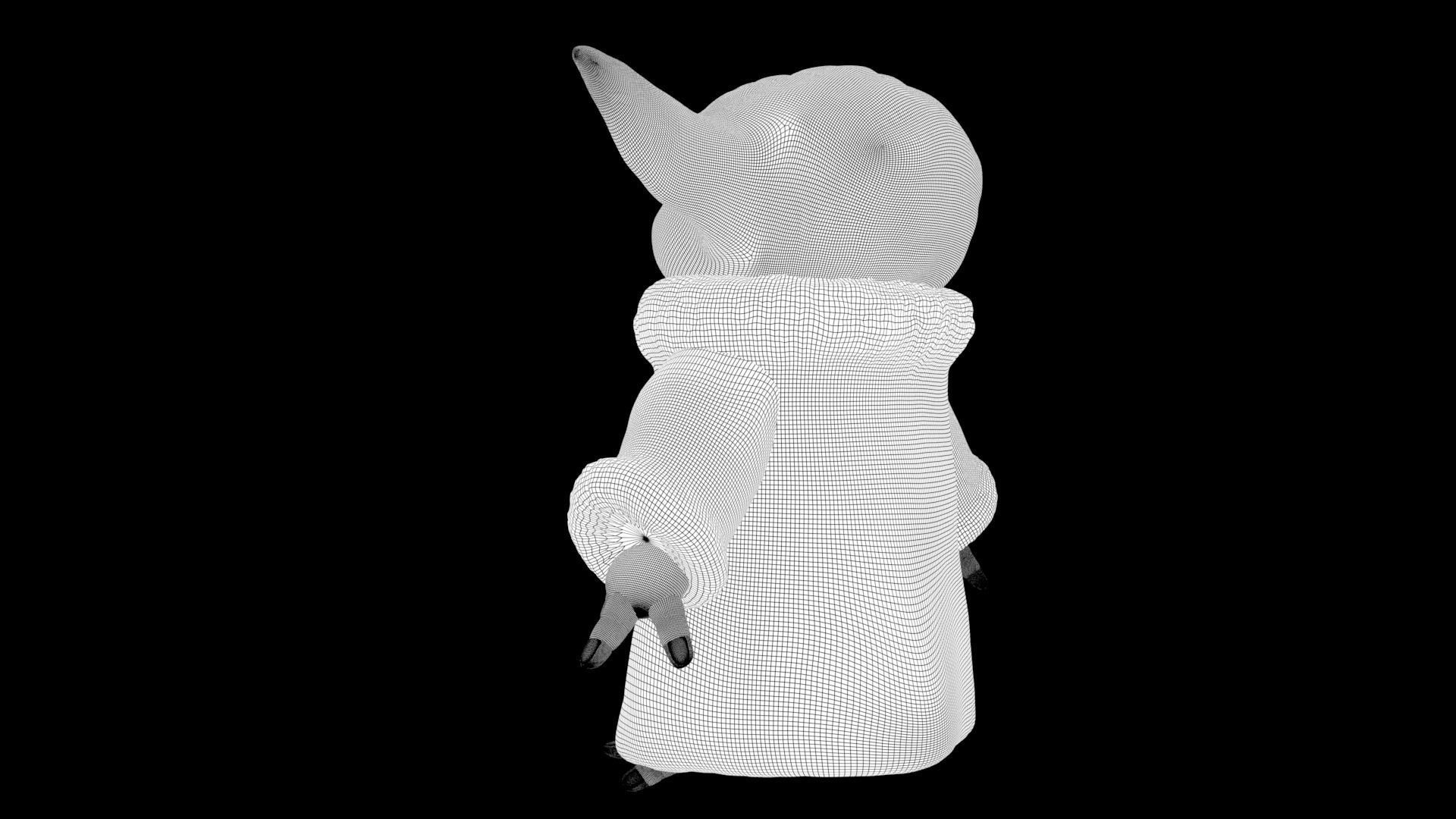 Grogu Baby yoda Low-poly 3D model_37