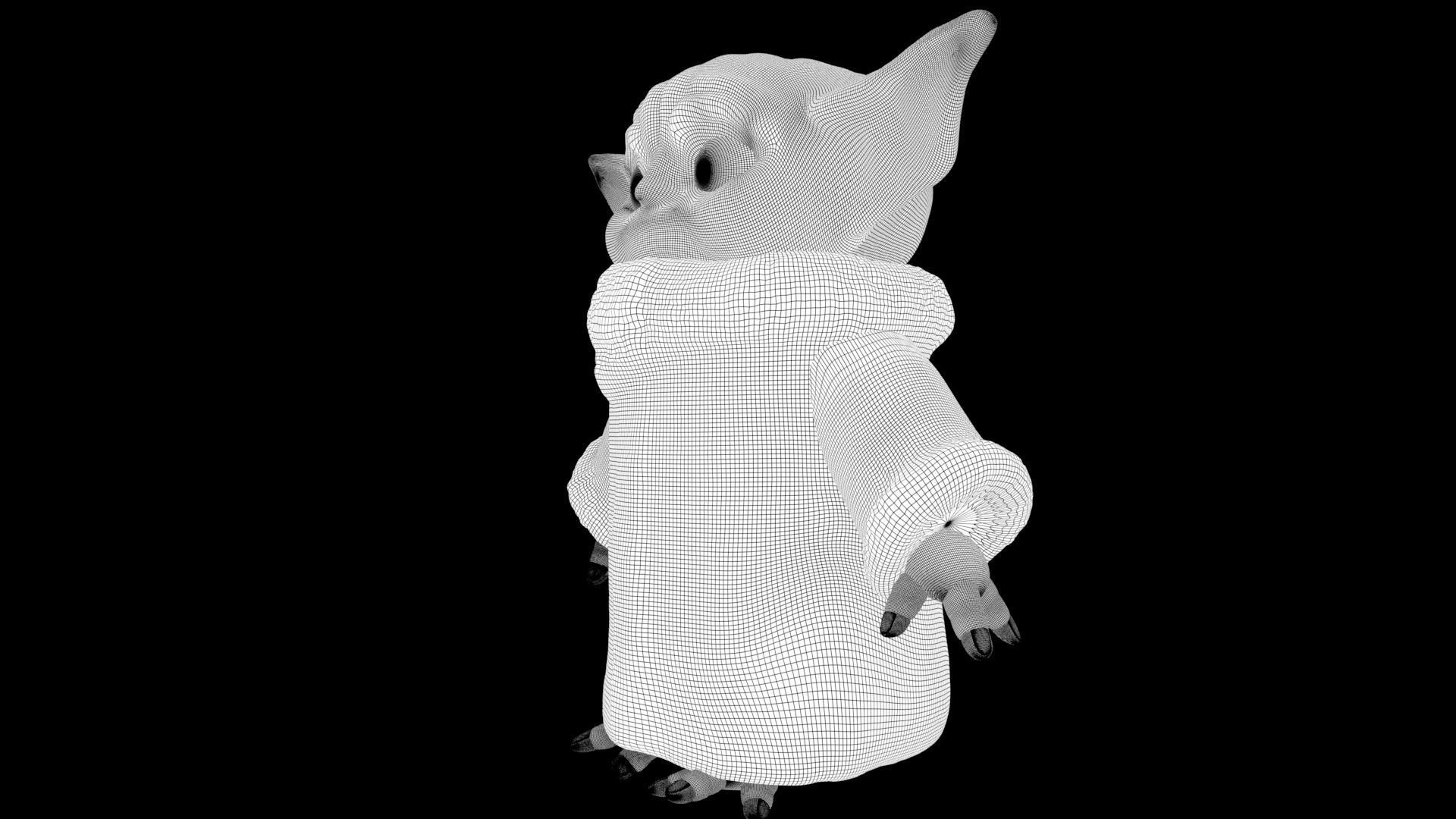 Grogu Baby yoda Low-poly 3D model_35