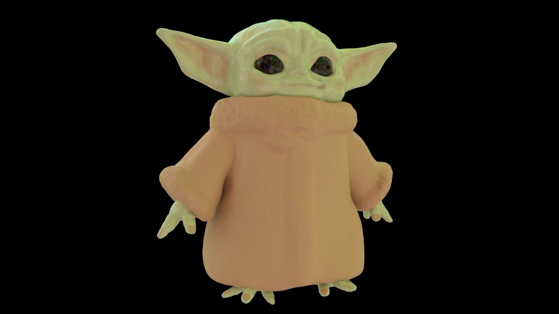 Grogu Baby yoda Low-poly 3D model_12