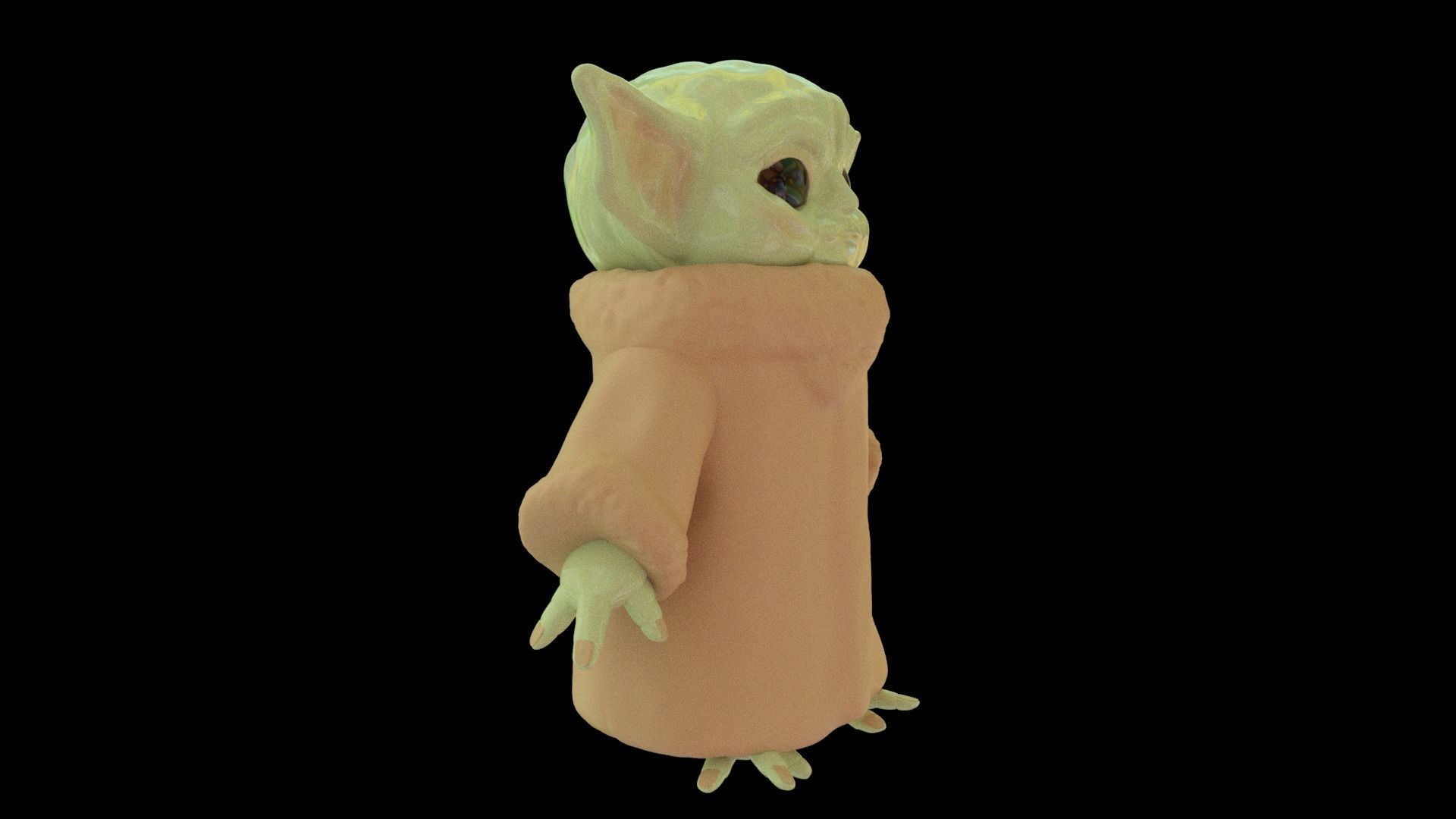 Grogu Baby yoda Low-poly 3D model_11
