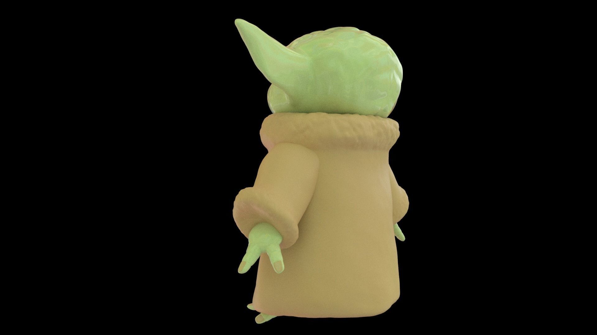Grogu Baby yoda Low-poly 3D model_5