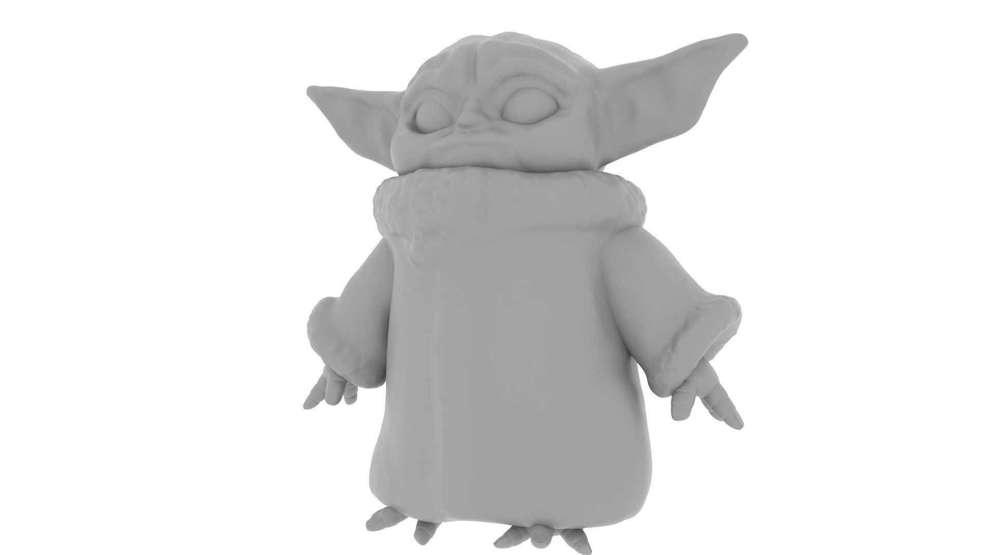 Grogu Baby yoda Low-poly 3D model_17