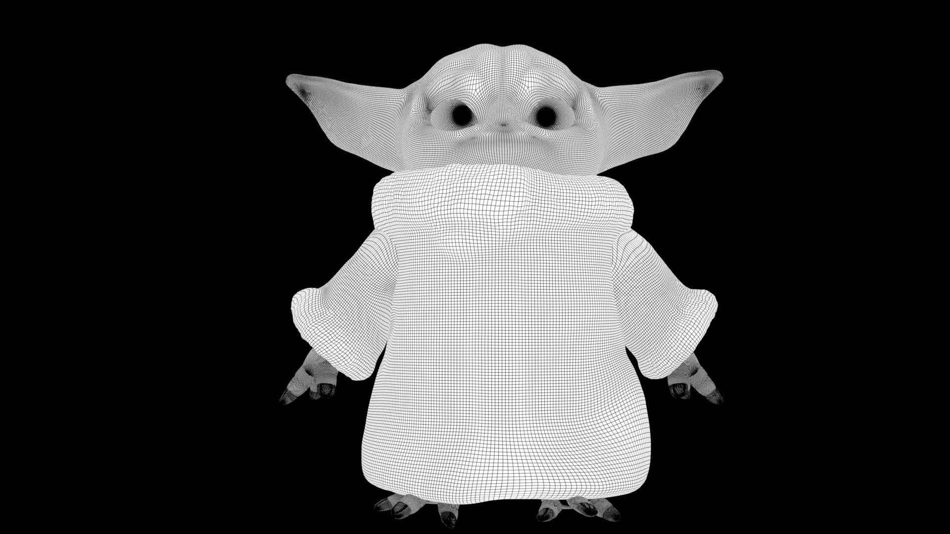 Grogu Baby yoda Low-poly 3D model_32