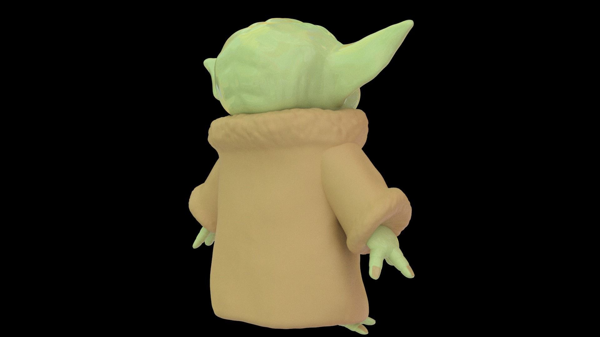 Grogu Baby yoda Low-poly 3D model_9