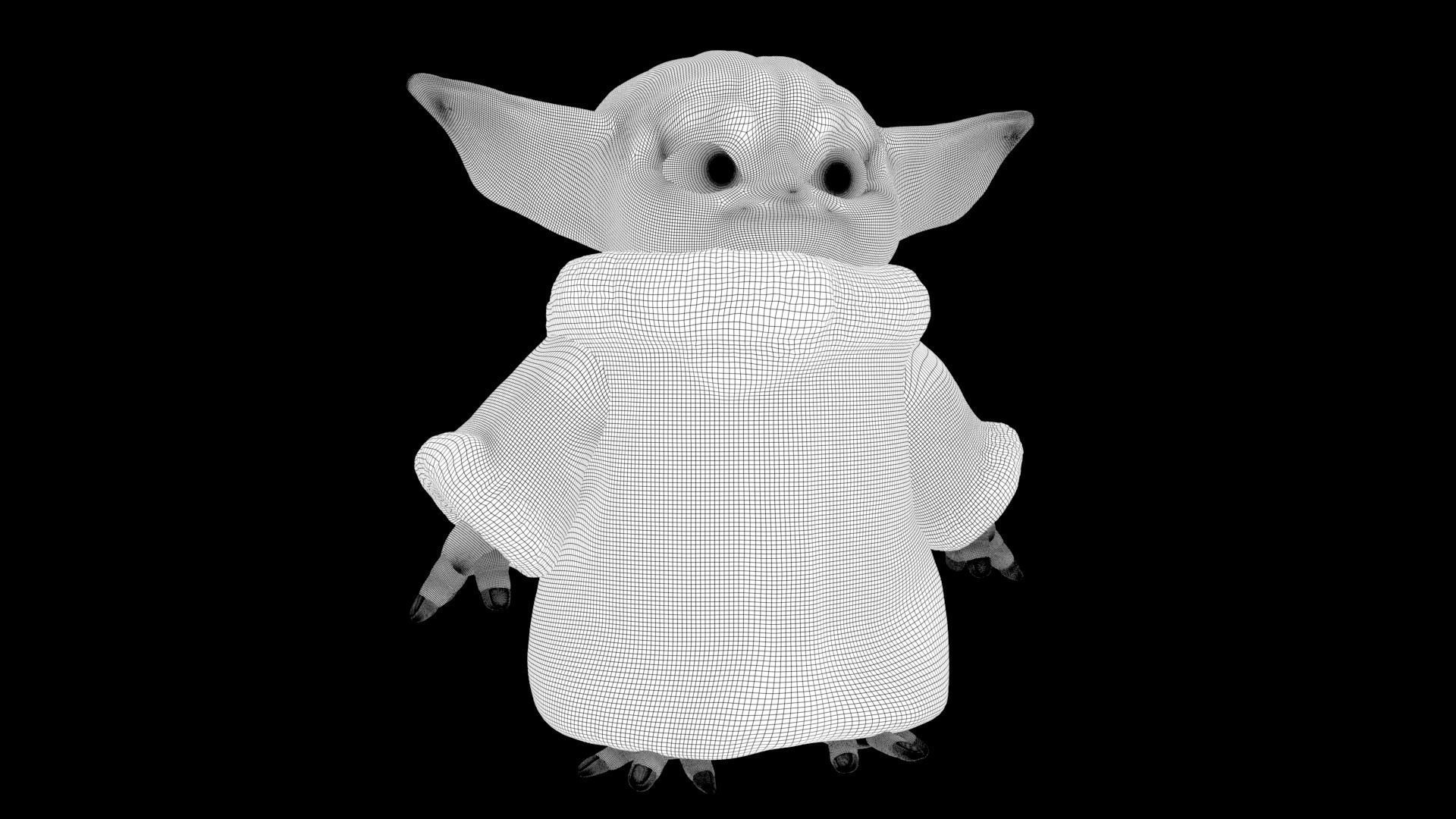 Grogu Baby yoda Low-poly 3D model_44