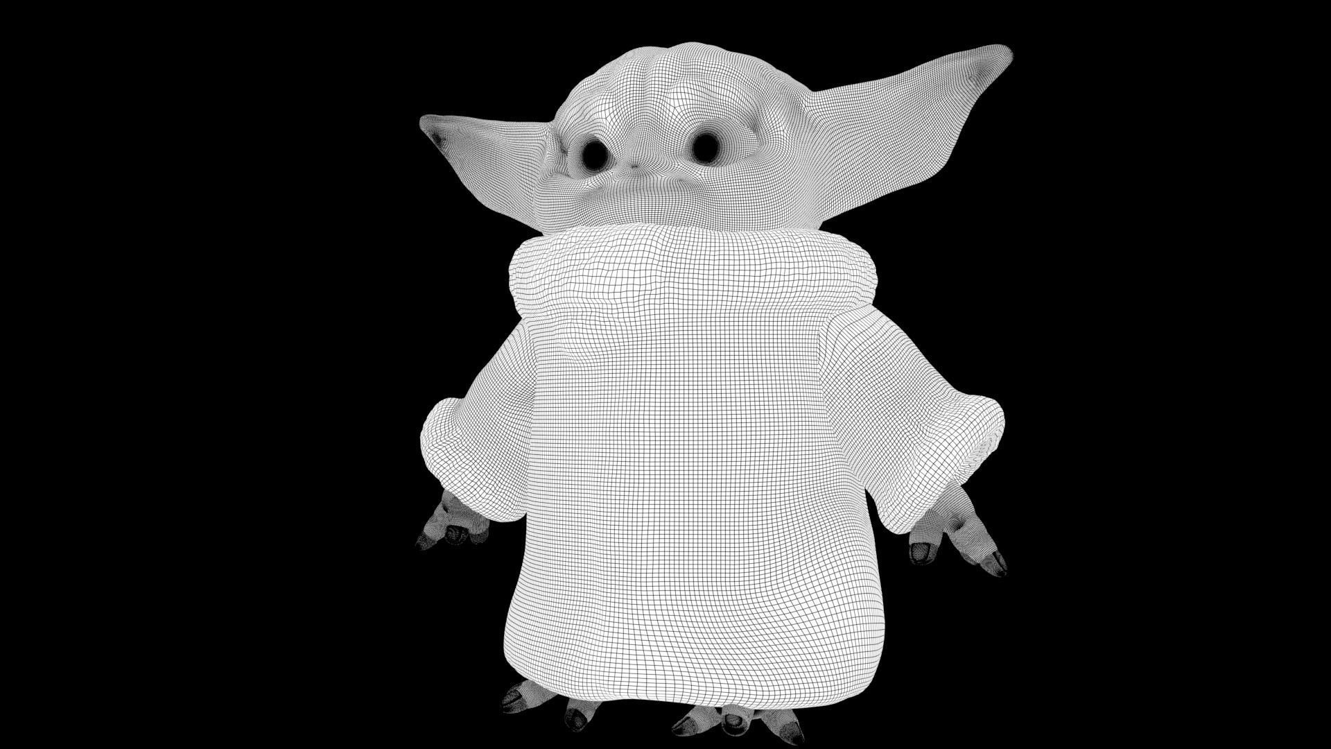 Grogu Baby yoda Low-poly 3D model_33
