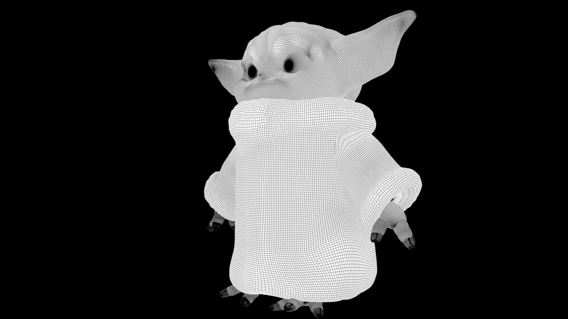 Grogu Baby yoda Low-poly 3D model_34