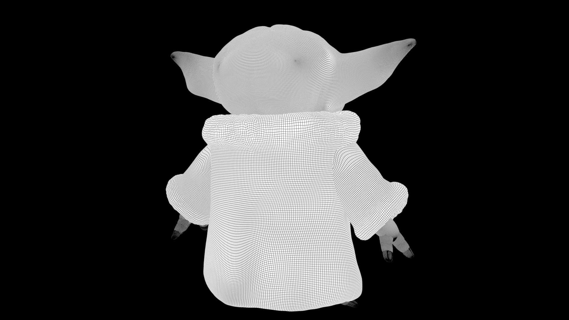 Grogu Baby yoda Low-poly 3D model_40