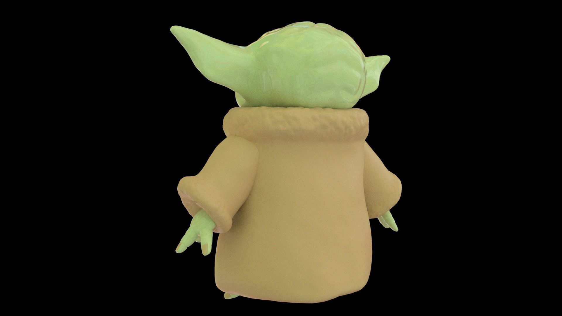 Grogu Baby yoda Low-poly 3D model_6