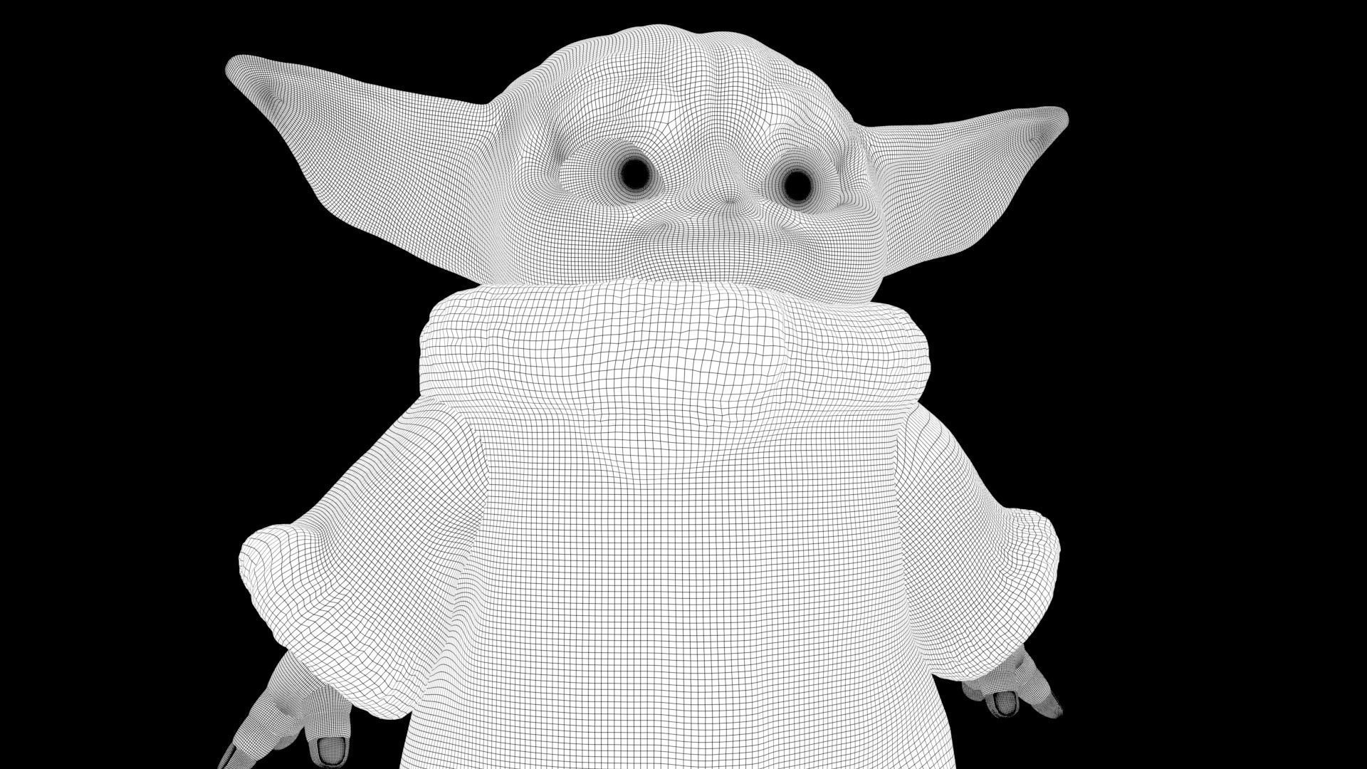 Grogu Baby yoda Low-poly 3D model_45