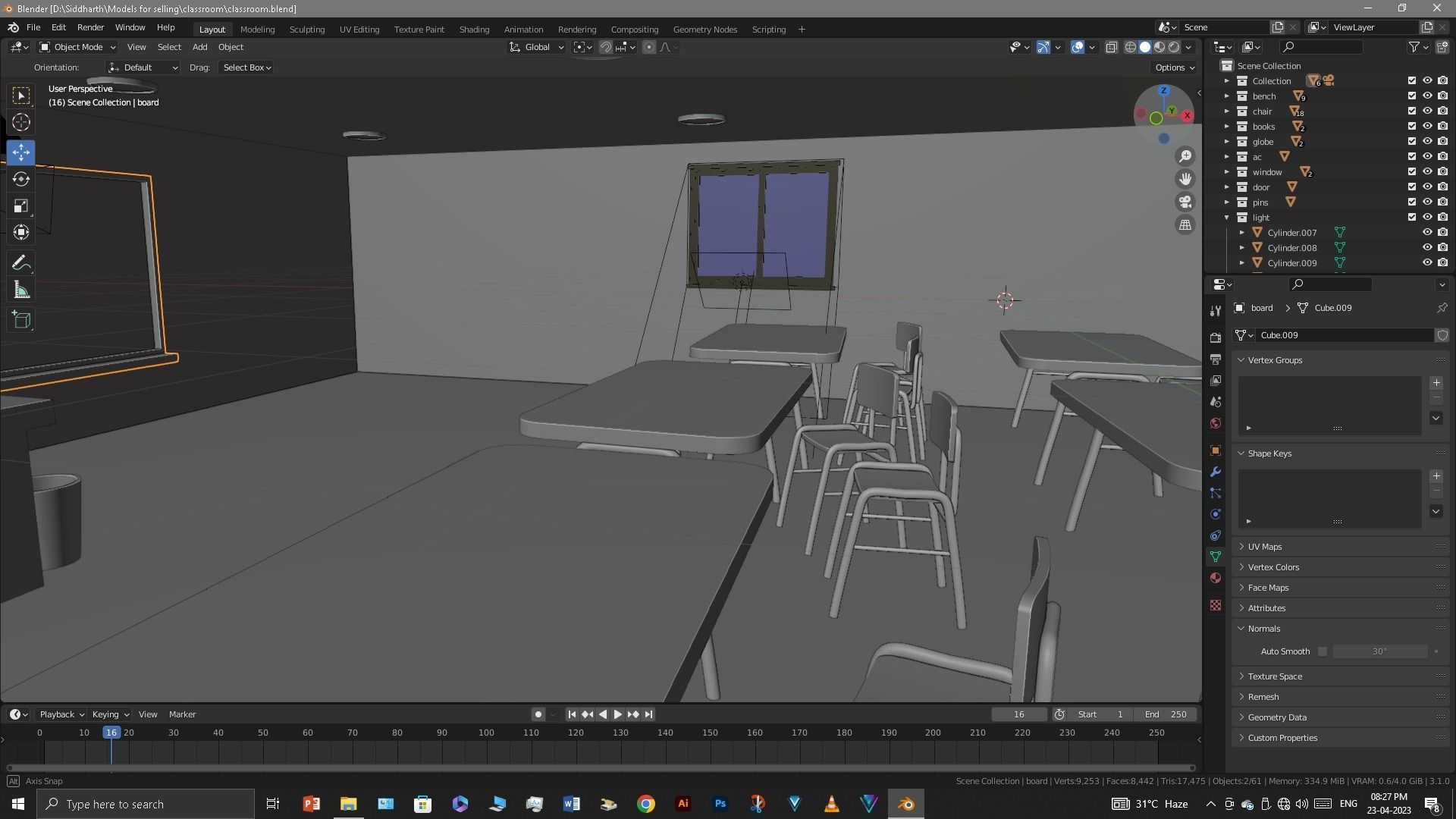 Classroom 3D model_41