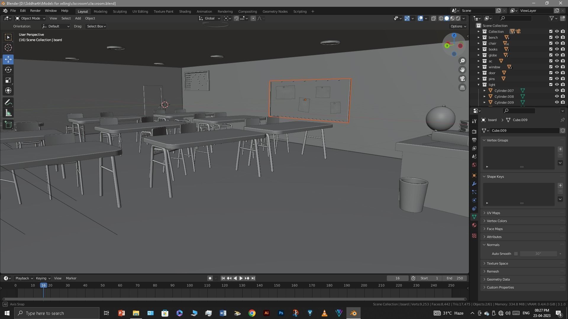 Classroom 3D model_50