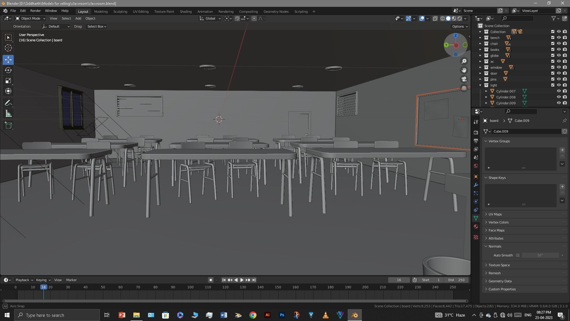 Classroom 3D model_32