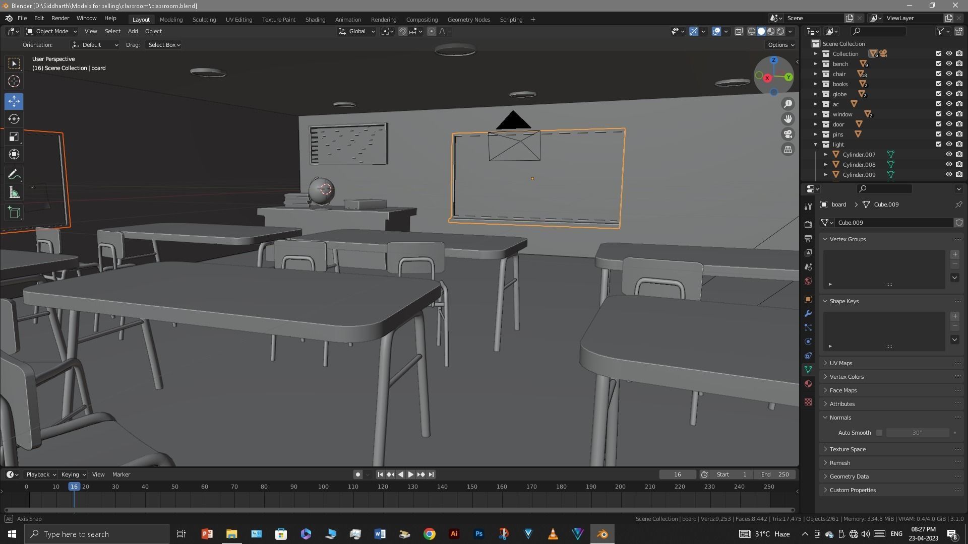Classroom 3D model_53