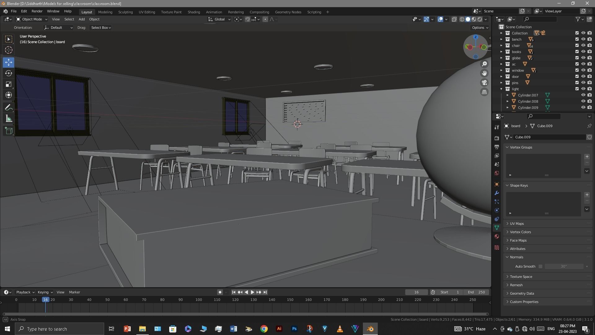 Classroom 3D model_34