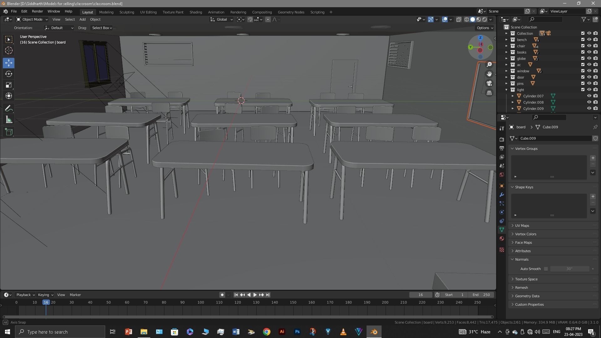 Classroom 3D model_14