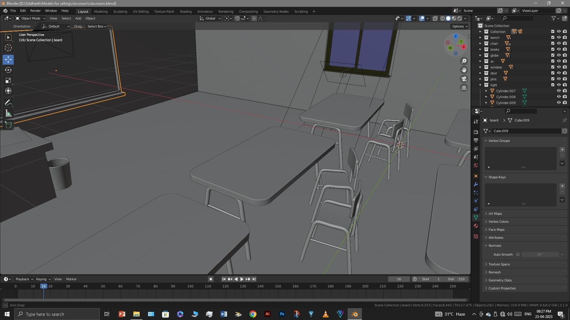 Classroom 3D model_29