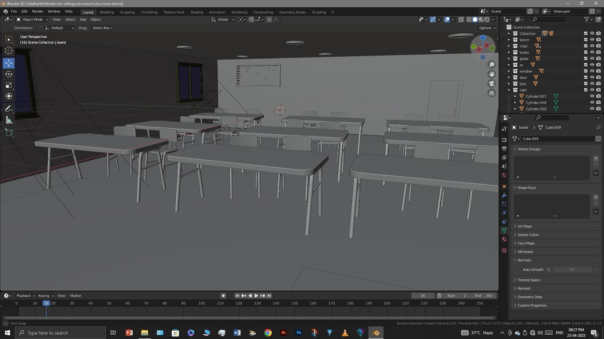 Classroom 3D model_33