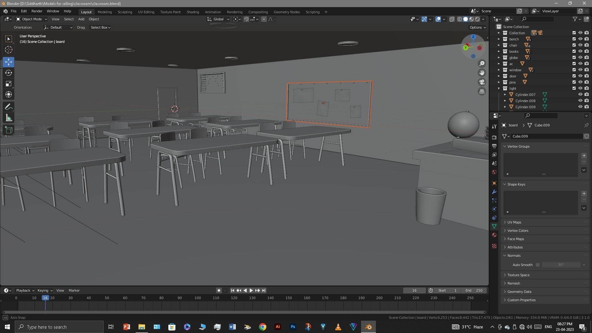 Classroom 3D model_49