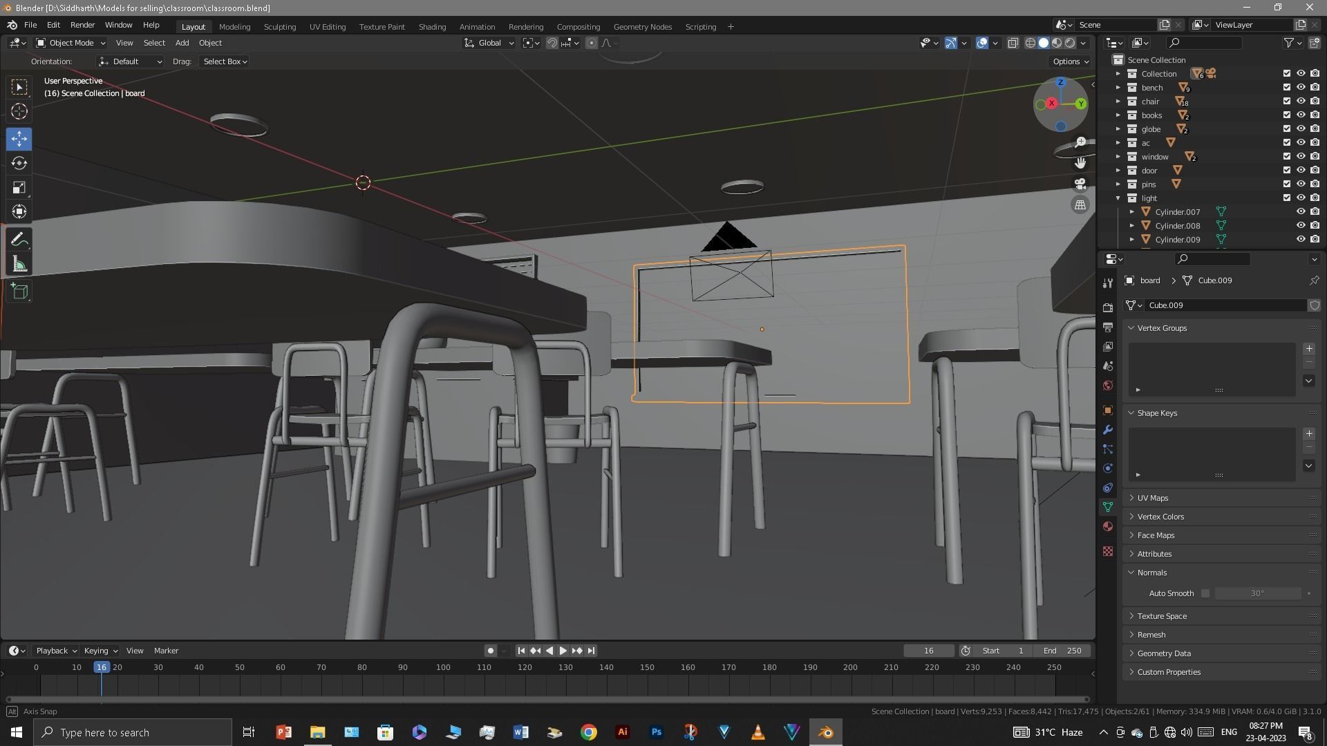 Classroom 3D model_40
