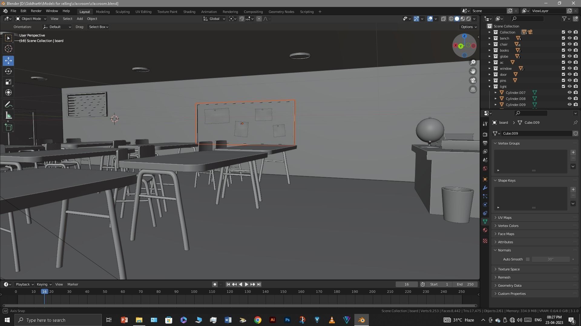 Classroom 3D model_24