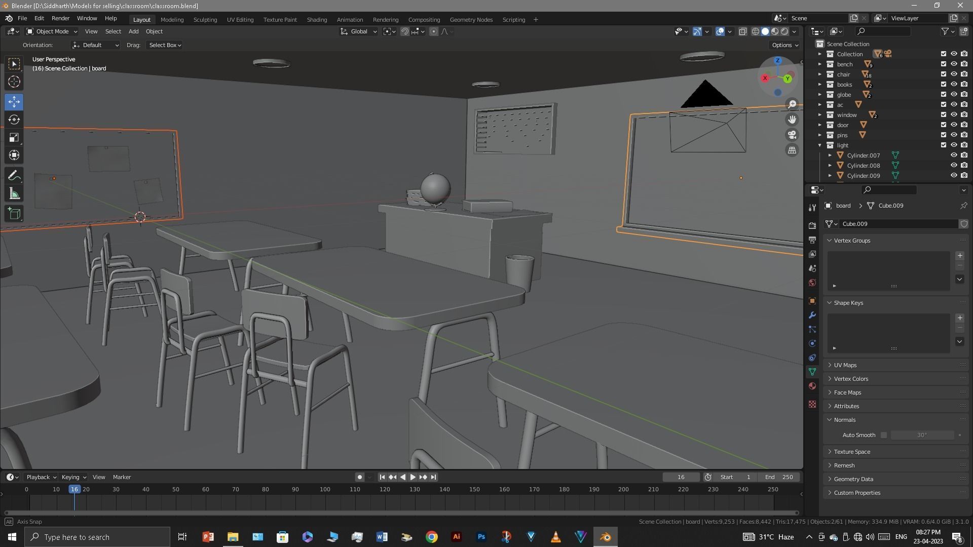Classroom 3D model_42