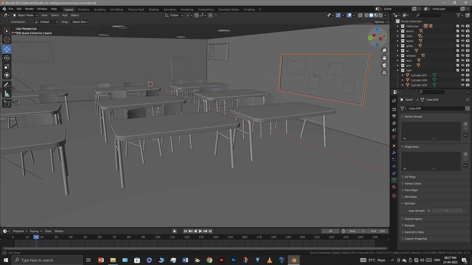 Classroom 3D model_18