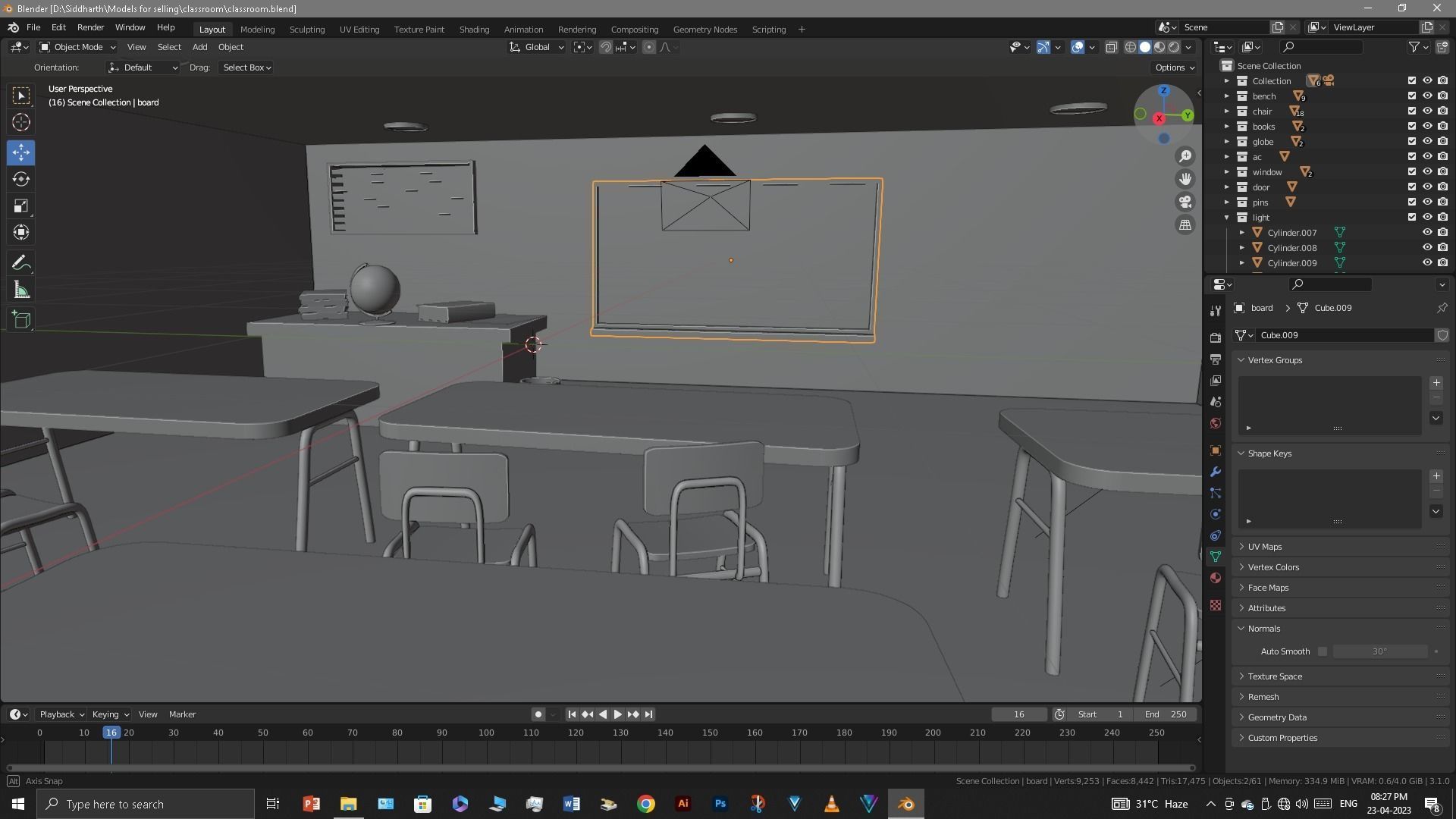 Classroom 3D model_19