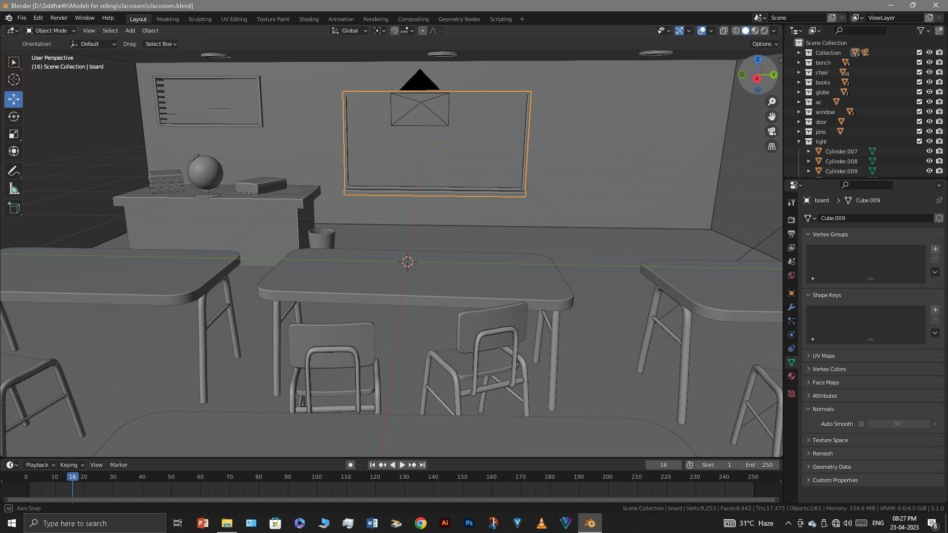 Classroom 3D model_16