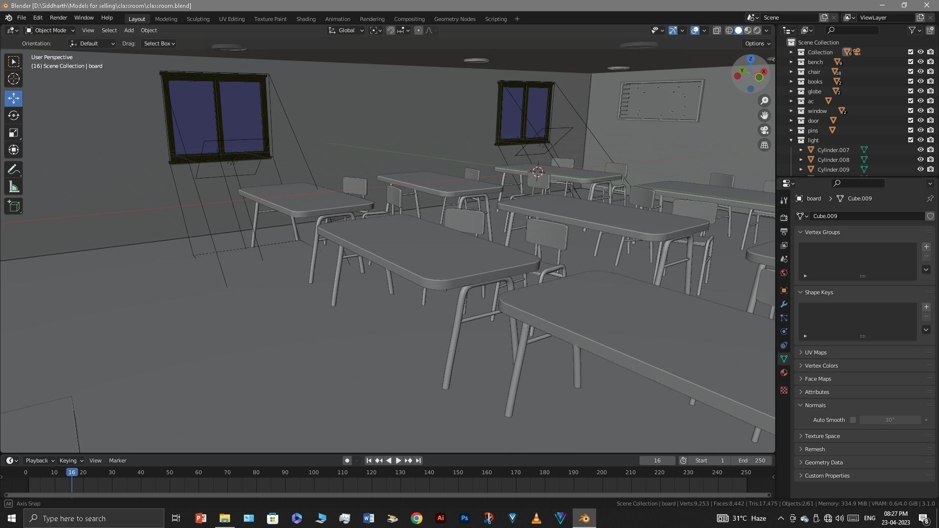Classroom 3D model_13