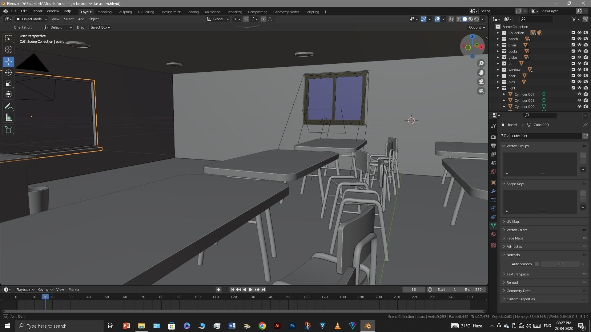 Classroom 3D model_39