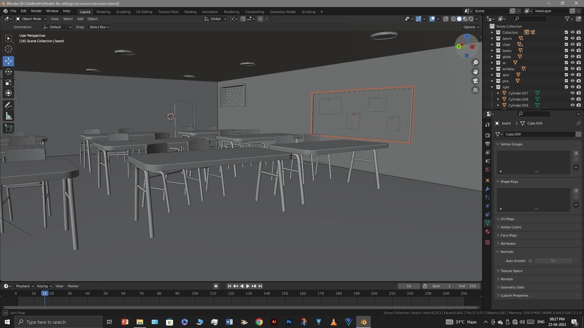Classroom 3D model_17