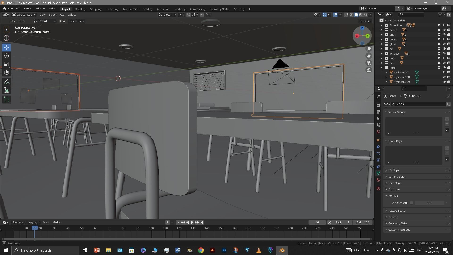 Classroom 3D model_43