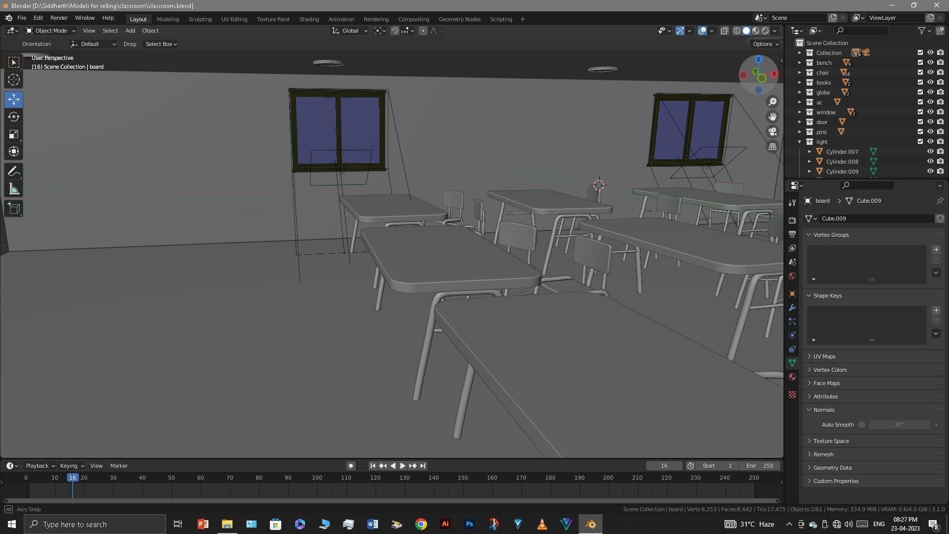 Classroom 3D model_31
