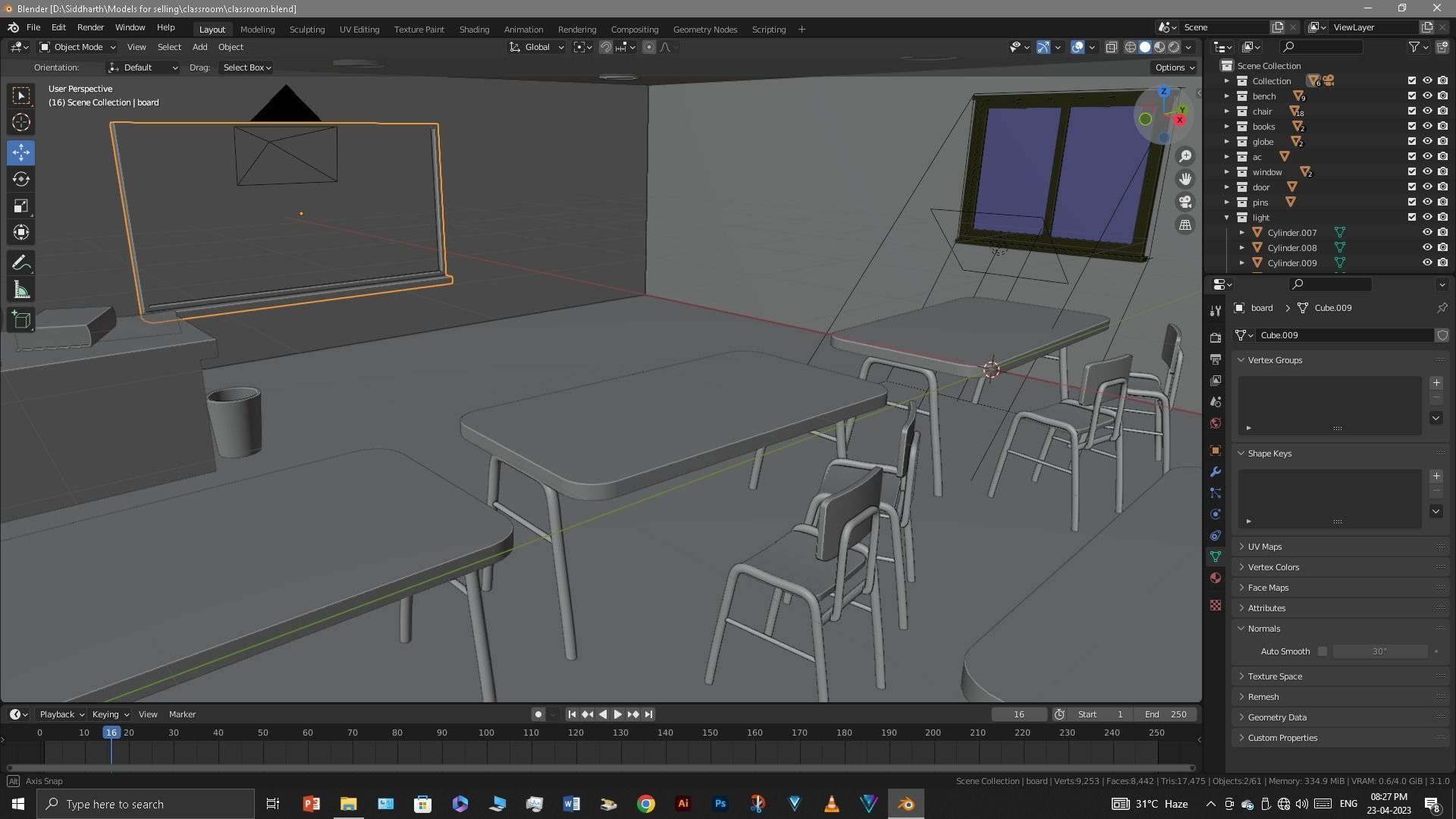 Classroom 3D model_25