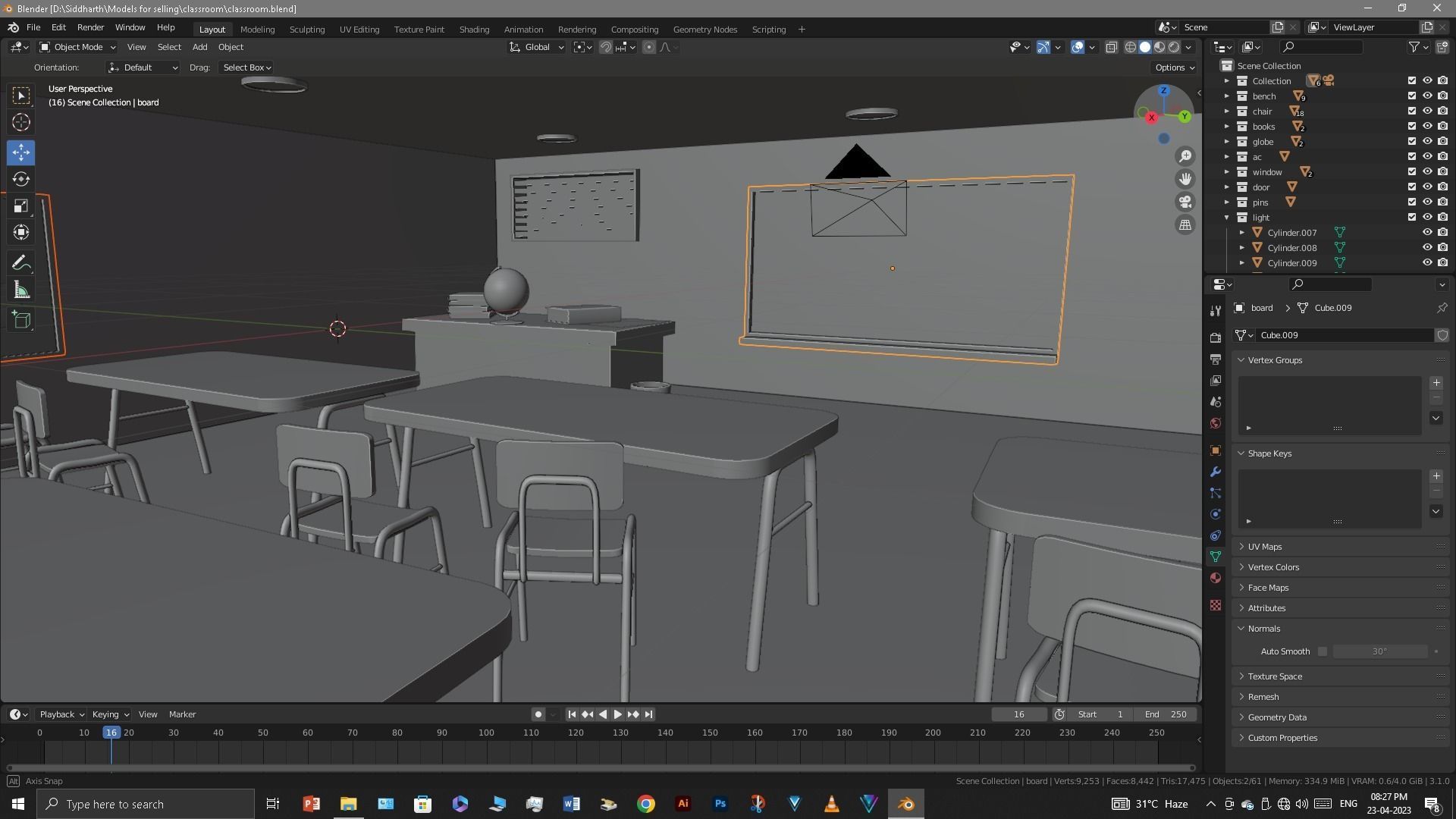 Classroom 3D model_15