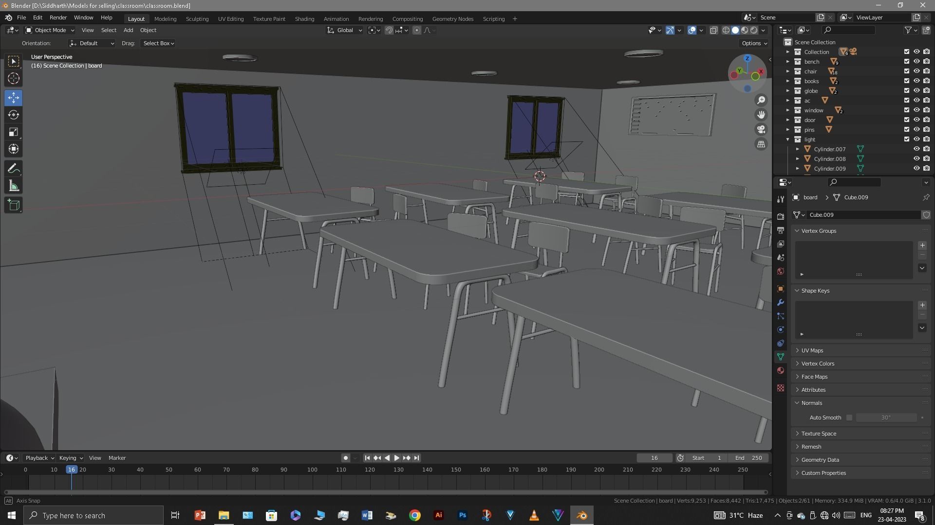 Classroom 3D model_28
