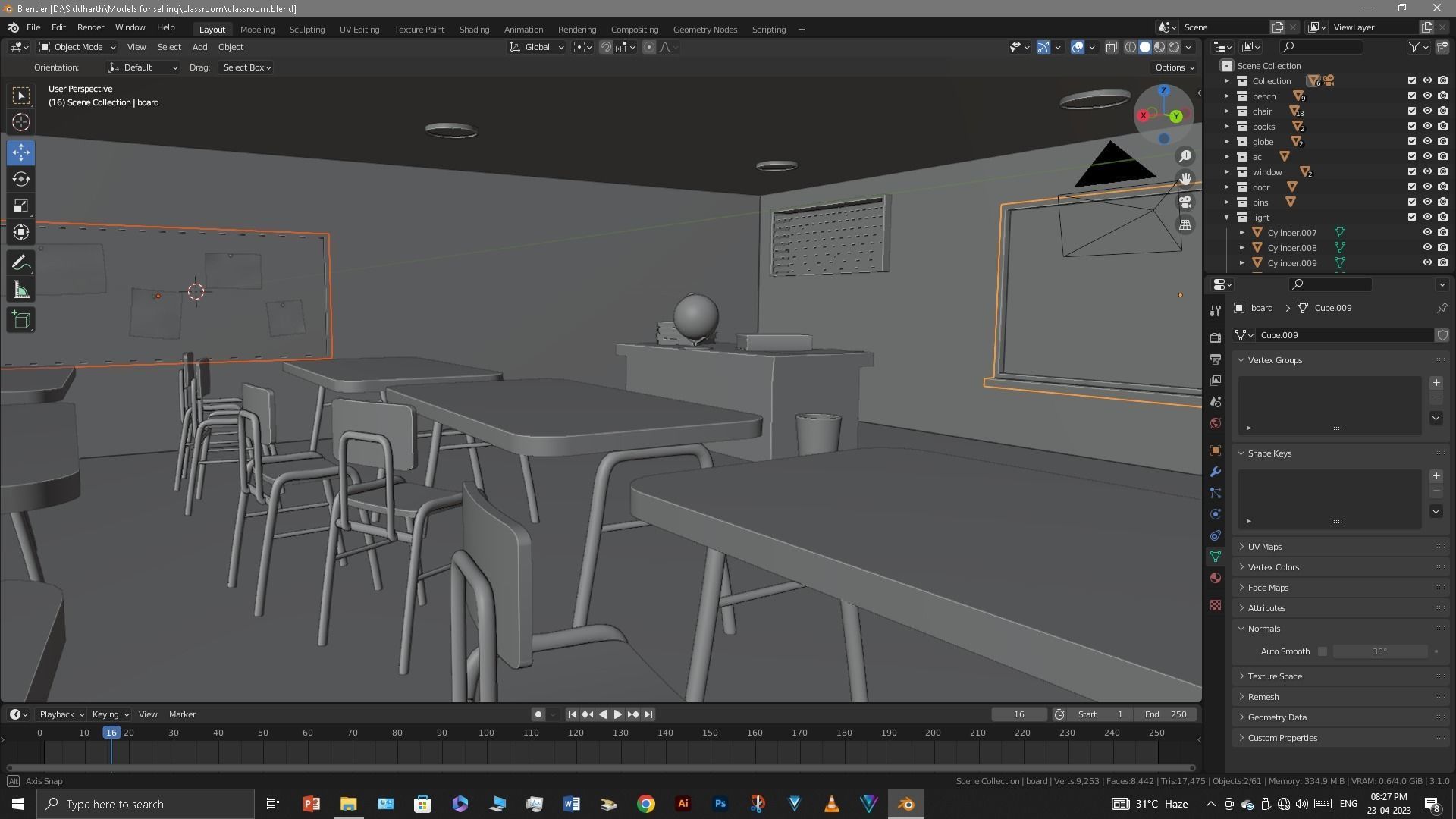 Classroom 3D model_20
