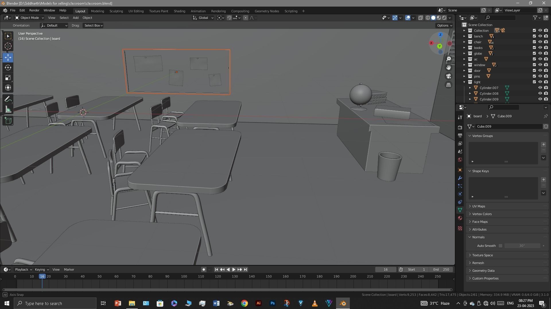 Classroom 3D model_37