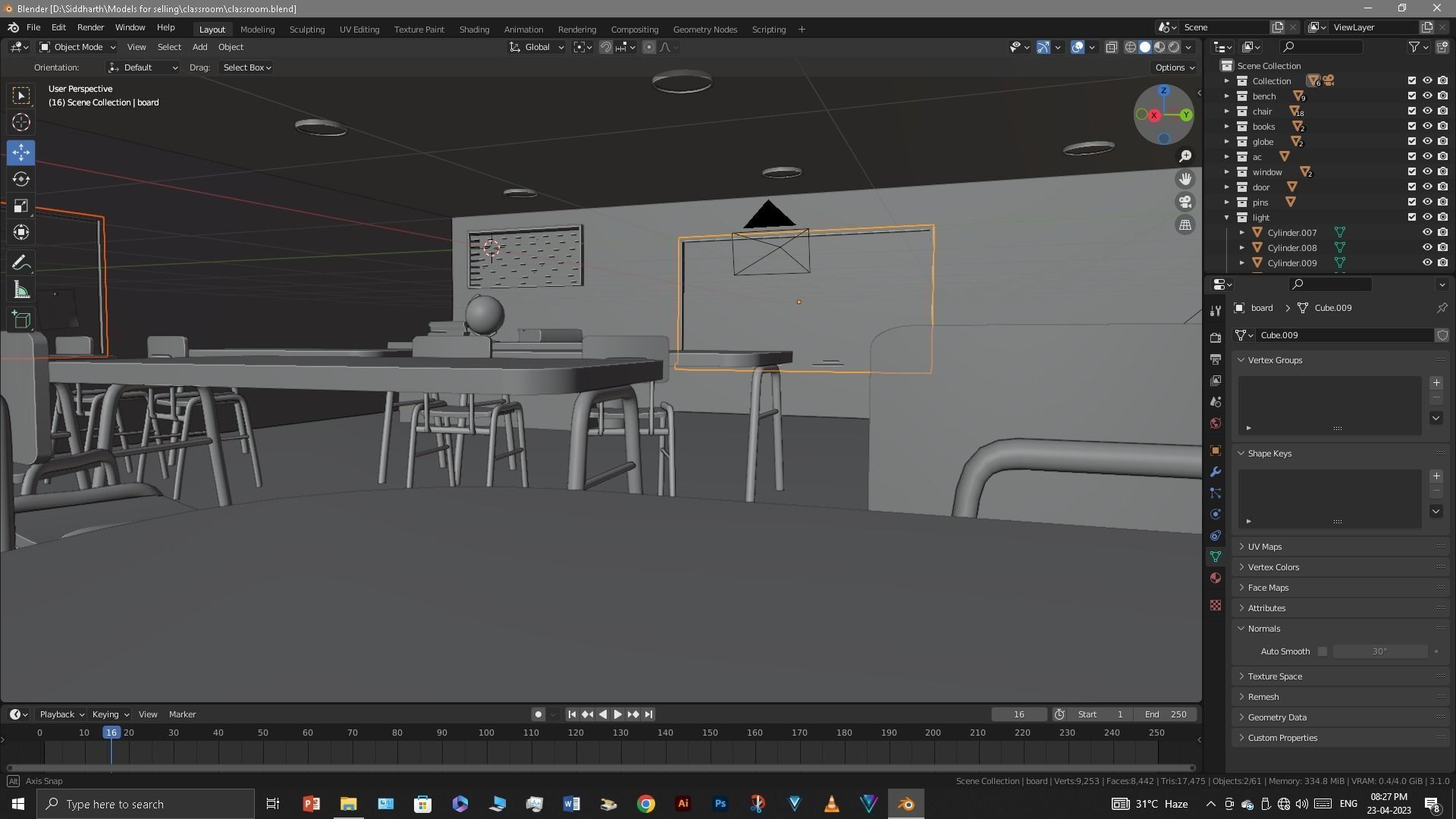 Classroom 3D model_44