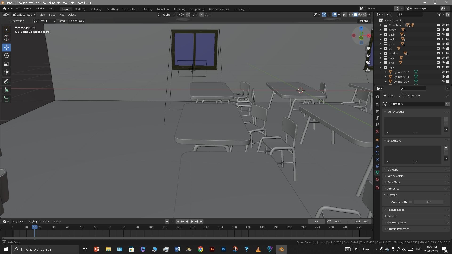 Classroom 3D model_21