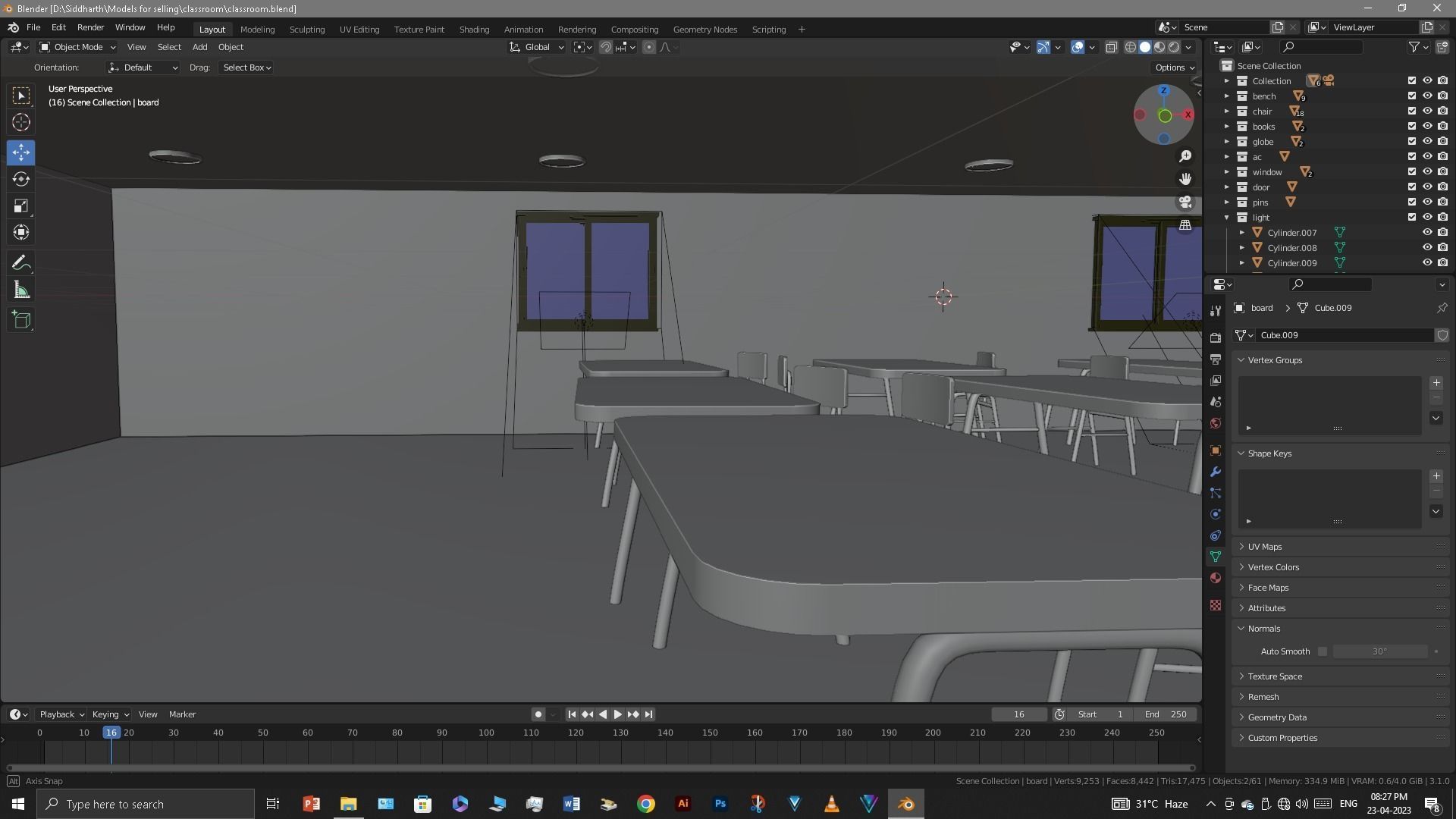 Classroom 3D model_35
