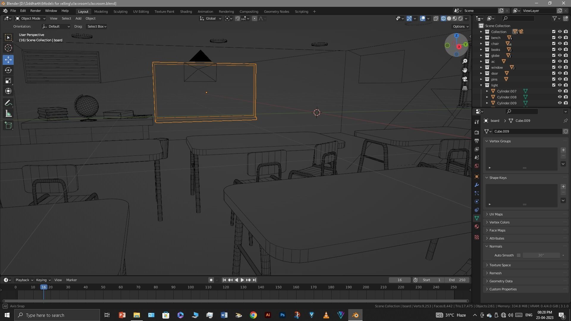 Classroom 3D model_52
